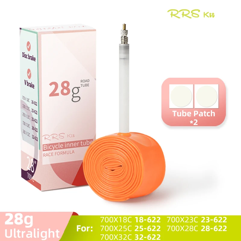 Rrskit New Ultralight Bike Inner Tube 700 18/32C Road MTB Bicycle TPU Tire 700C 45/65/85mm Length French Valve Super Light Tube image 5