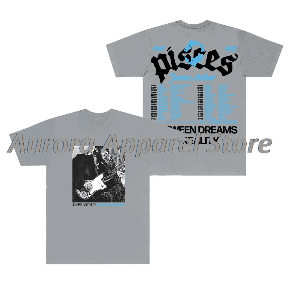 تي شيرت جيمس آرثر ذا بيسز وورلد تور تي شيرت كوسبلاي للنساء والرجال أنيق بياقة دائرية وأكمام قصيرة