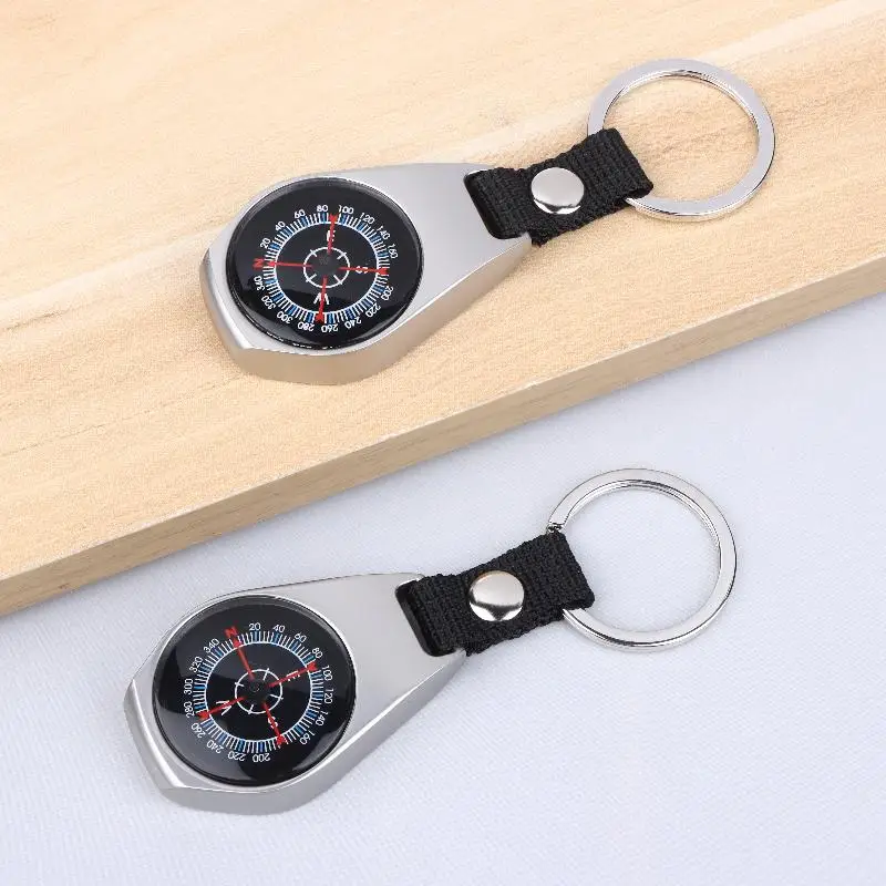 Hot Sale Compass Keychain Metal Carabiner Compass Keyring Portable Handheld Compass For Outdoor Camping Hiking Navigation Tools