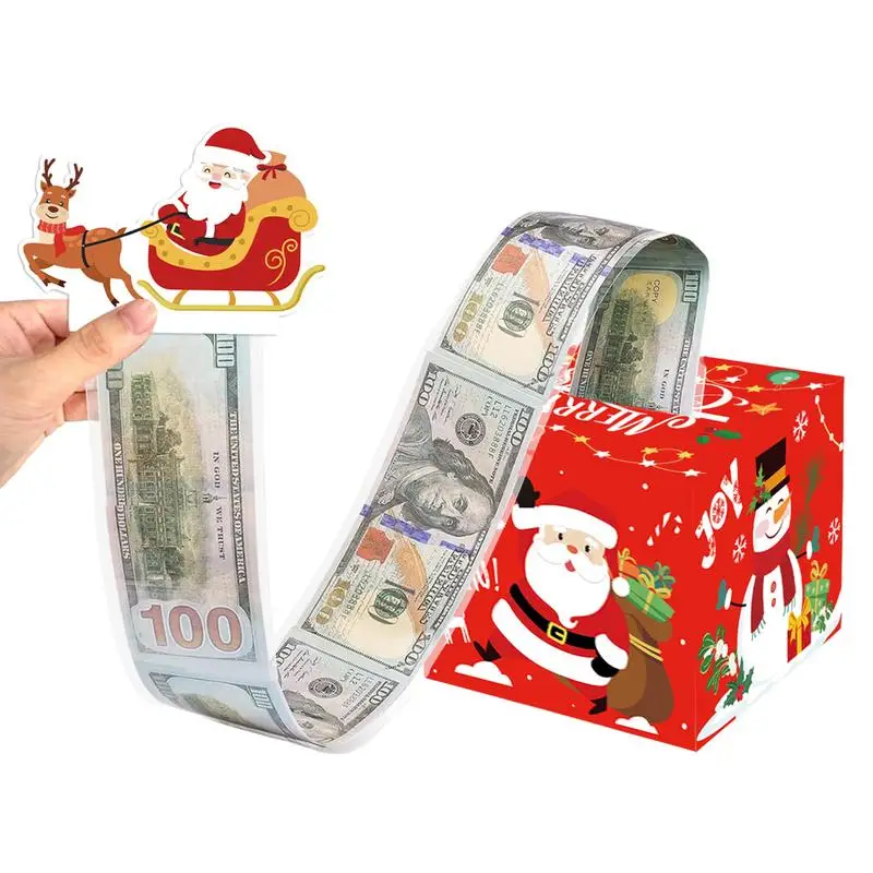 Birthday Money Gift Box Merry Christmas Money Pull Out Gift Box Paper Christmas Cash Box Surprise Money Gift Ideas Party Decor