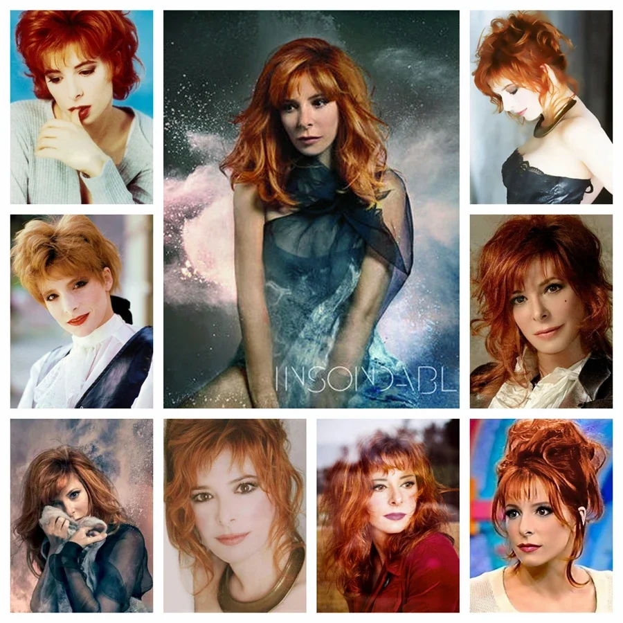 Mylene Farmer 5D-Diamantgemälde zum Selbermachen, Stickerei, französischer Sänger, handgefertigt, Kreuzstich-Set, Mosaik, Kunsthandwerk, Heimdekoration, Geschenk