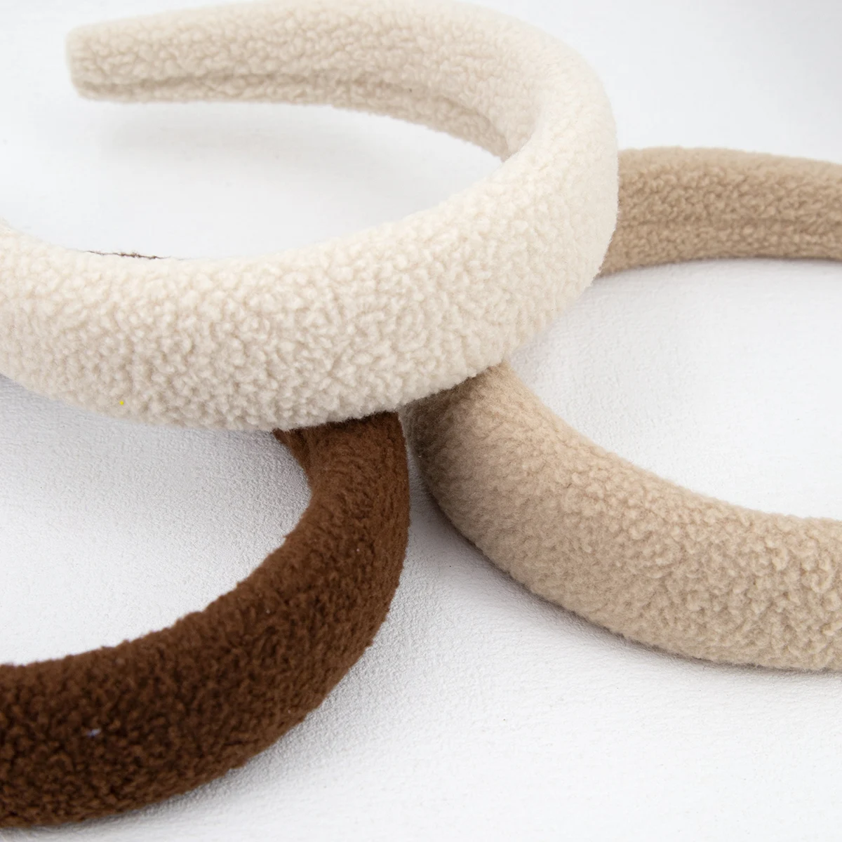 3.5cm Wider Padded Headband for Women Vintage Solid Thick Hair Hoop Woollen Hairband Sponge Hair Band Girls Hair Accessories