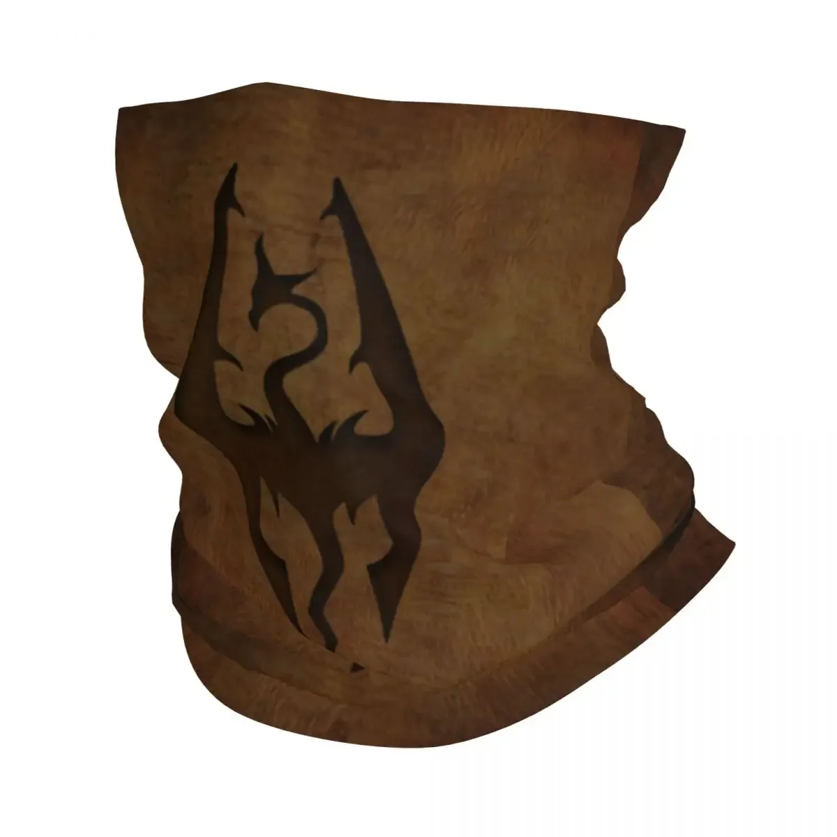 New Skyrim Worn Leather Emboss Bandana Neck Gaiter for Hiking Hunting Women Men Wrap Scarf Headband Warmer