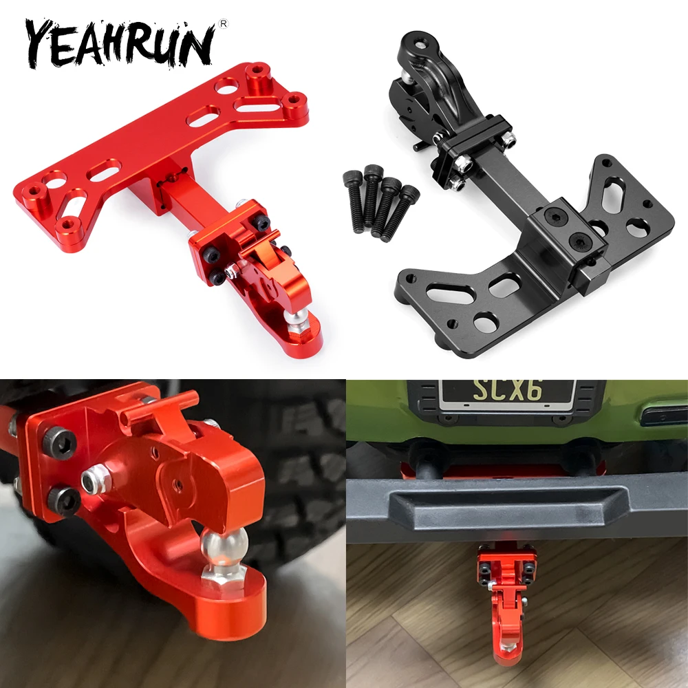 

YEAHRUN Rear Bumper Aluminum Alloy Hitch Trailer Tow Hook for Axial SCX6 AXI05000 Wrangler 1/6 RC Crawler Car Upgrade Parts