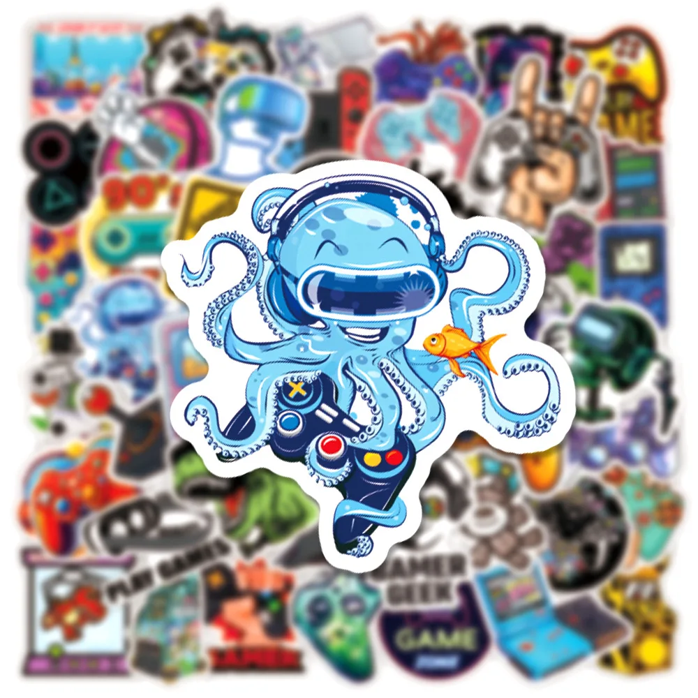 Stiker gamepad klasik 10/50 buah, stiker Scrapbooking Notebook botol air Laptop bagasi Skateboard mobil mainan grafiti stiker anak-anak