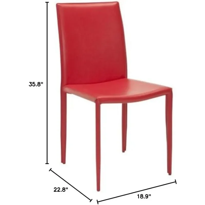 Home Collection Karna moderna sedia da pranzo rossa (Set di 2)