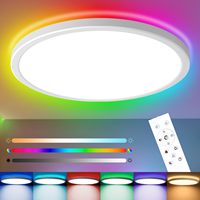 Oeegoo 24W LED Ceiling light dimmable with remote control, ceiling lamp RGB color change, 3000K-6500K,2400LM LED lighting Ø30CM