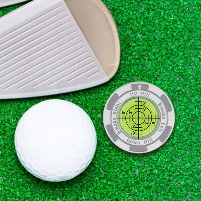 Lector de Golf verde a prueba de óxido, Clip de sombrero brillante de aleación de Zinc, marcador de bola, Ayuda de lectura de Putting de Golf de precisión, accesorios portátiles de Golf