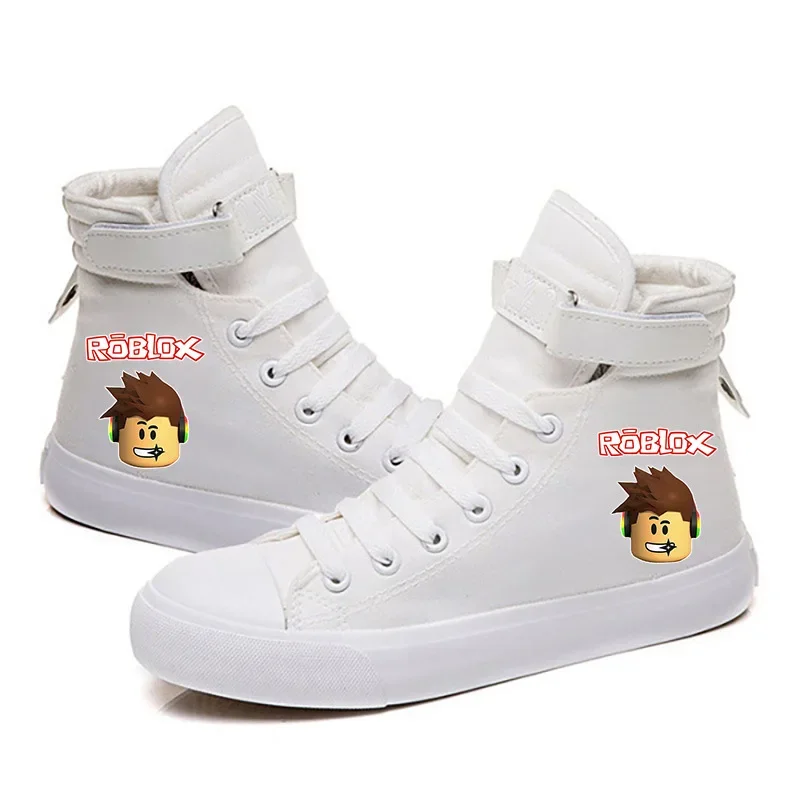 

Roblox Game Canvas Shoes with Velcro Closure Leisure Sports Sneakers Featuring Anime Cartoon Patterns Student Birthday Gift
