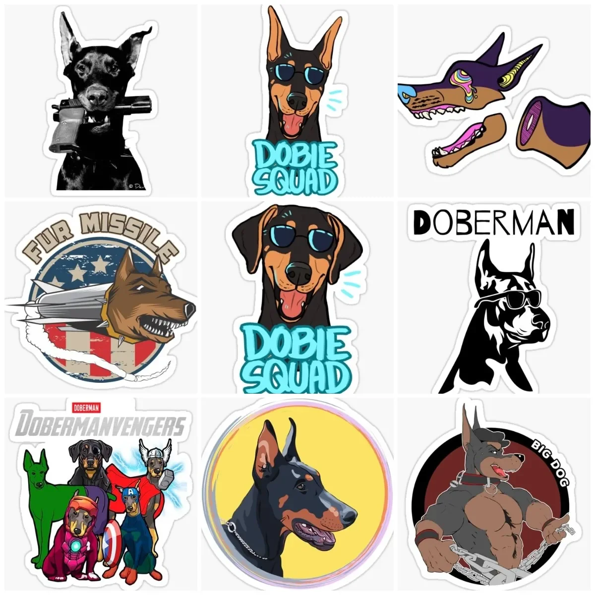 

Doberman Dog Pets Creative Sticker Vinyl Wall Room Laptop Car Accessories Window Truck Bicycle Van Decal Customizable Waterproof