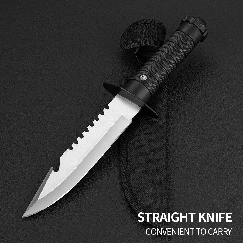 Field High hardness straight knife, fixed blade, sharp fruit knife, multi-purpose outdoor tactical knife and cutting knife