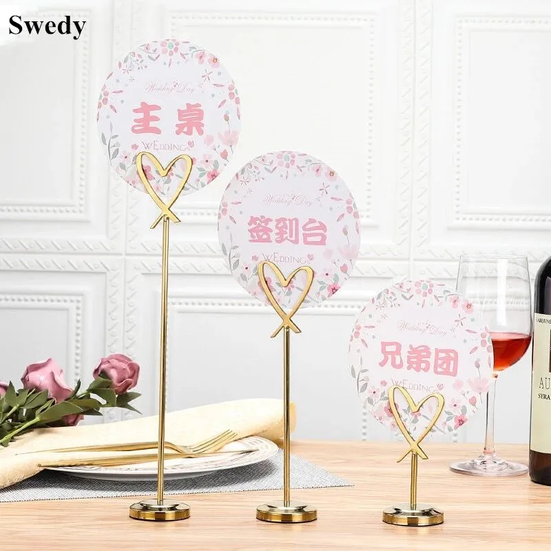 

Stainless Steel Heart Shape Table Number Place Card Holder Food Sign Holder Wedding Table Name Card Picture Memo Note Photo Clip