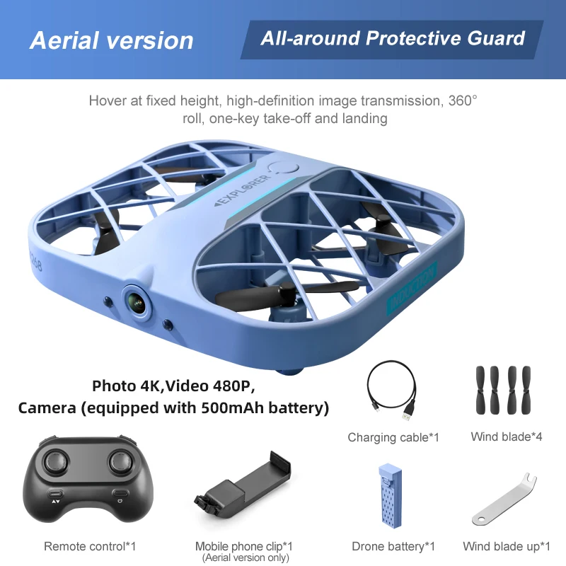 Drone Pour Enfant Avec Caméra 720P HD – Quadricoptère FPV WiFi Débutant – Pliable, Maintien D'Altitude Et 360° Flips