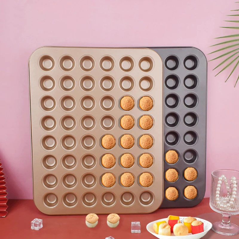 48 Löcher Mini runde Muffin Kuchen form Cupcake Form Antihaft-Backformen Kohlenstoffs tahl Backbleche Gebäck Werkzeug Küche Back geschirr