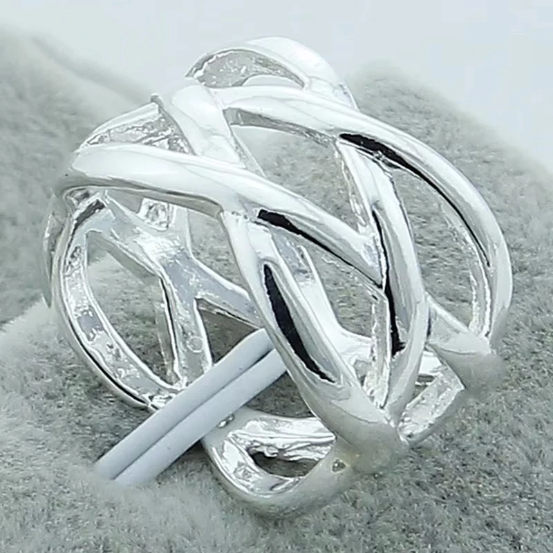 

925 Sterling Silver Cross Intertwined Ring For Women Wedding Engagement Party Fashion Charm Jewelry