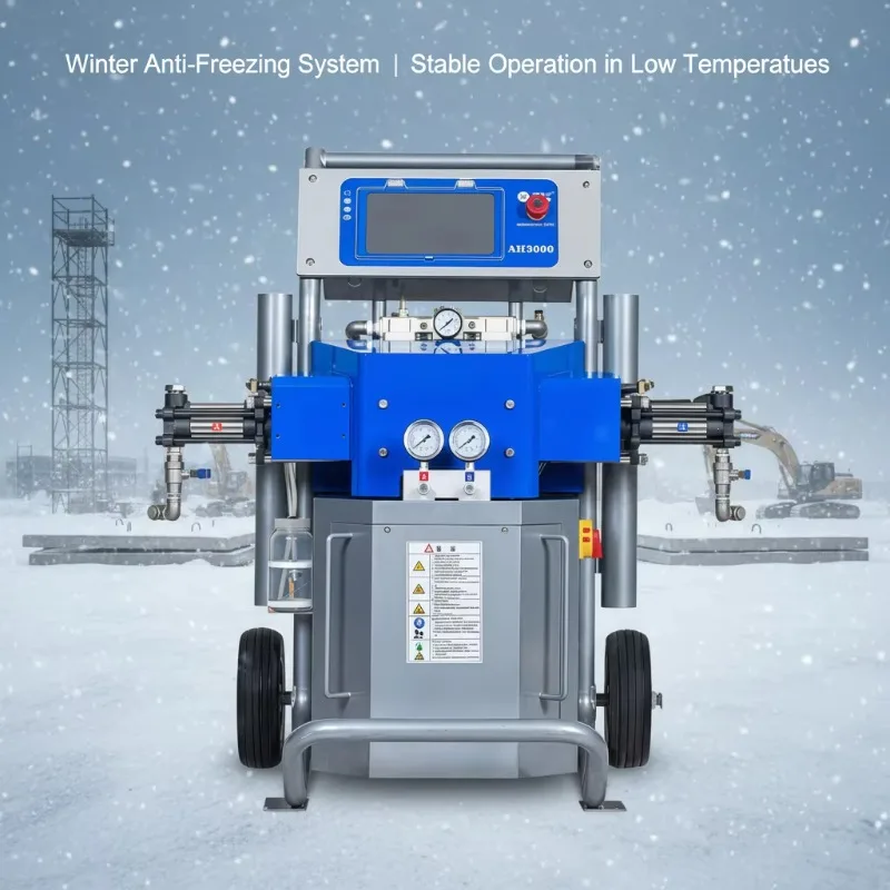 Air-Driven Polyurethane Polyurea Spray Foam Machine with Motor Pump & PLC for Waterproofing and Insulation