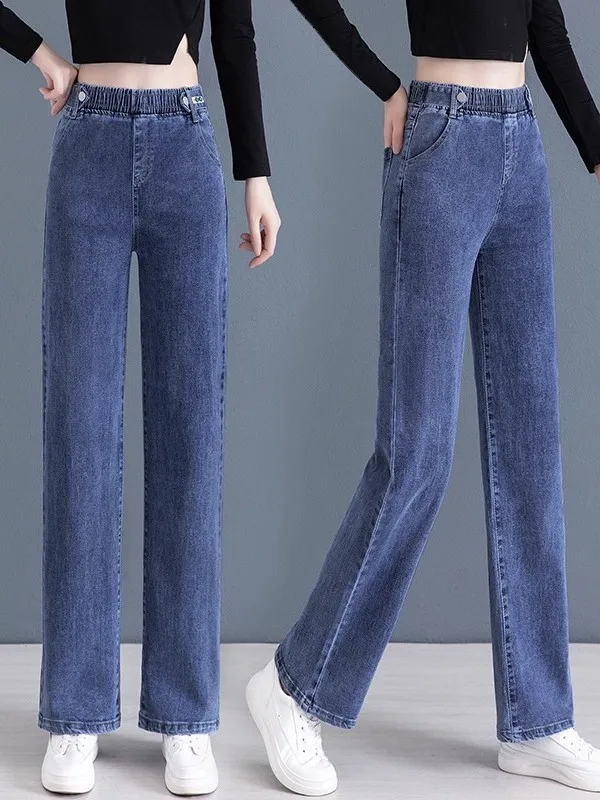 

High Waist Straight Leg Jeans Women's Spring Autumn 2026 New Sle Narrow Version Phoenix Tree Pattern Casual Wear