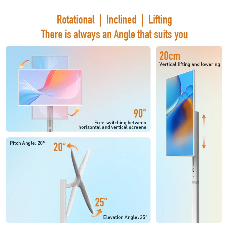 32-Zoll Android Mobile Smart Interactive Display Smart Touch Screen Wireless Portable Display Flat Panel TV Scroll Wheel