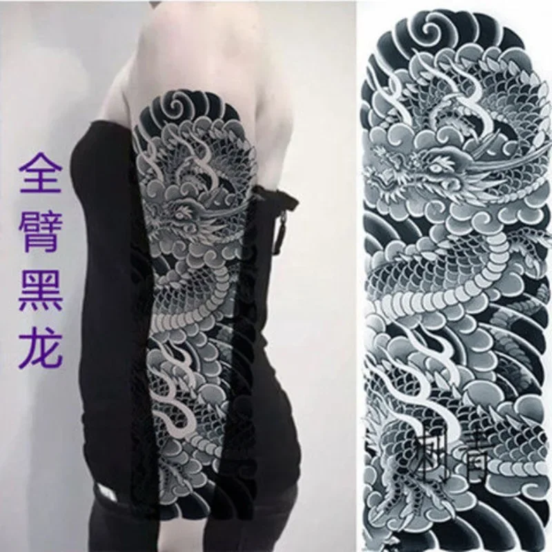 Faux tatouage de bras complet pour femme et homme, autocollant de tatouage temporaire, dragon imperméable, durable, japonais, Hannya, Ukiyoe Art