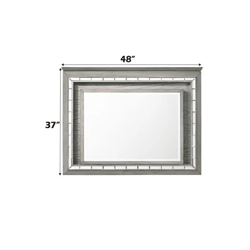 Miroir finition chêne gris clair avec éclairage LED