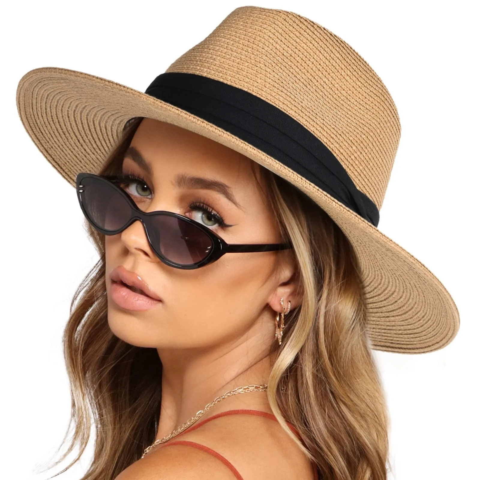 

Summer hot style straw hat for women summer sun hat for beach seaside vacation sun hat wide brim straw hat for men