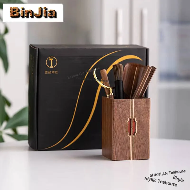 

Chinese Walnut Handmade Tea Appreciation Lotus Tea Tea Clip Tea Ceremony Six Gentlemen High-end Tea Set Accessories Storage Box