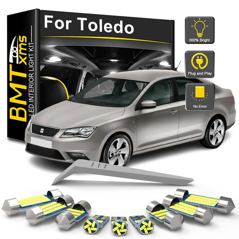 BMTxms LED Interior Light Bulb Kit For Seat Toledo MK 2 3 4 II III IV 1999-2015 2016 2017 LED Dome Map Trunk Reading Lamp Canbus