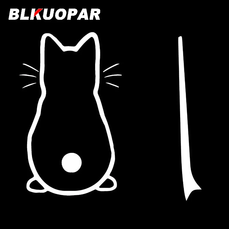 BLKUOPAR for Funny Cat Car Stickers Sunscreen Scratch-Proof Decals Cartoon Creative Surfboard Windows Decor Car Styling