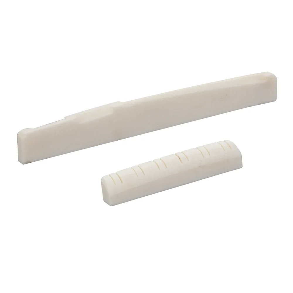 

1 Set 12-String Guitar Bridge Saddle and Nut,Real Bone Parts for Acoustic Guitar Replacement 49×6×9mm，76×3×9/13mm