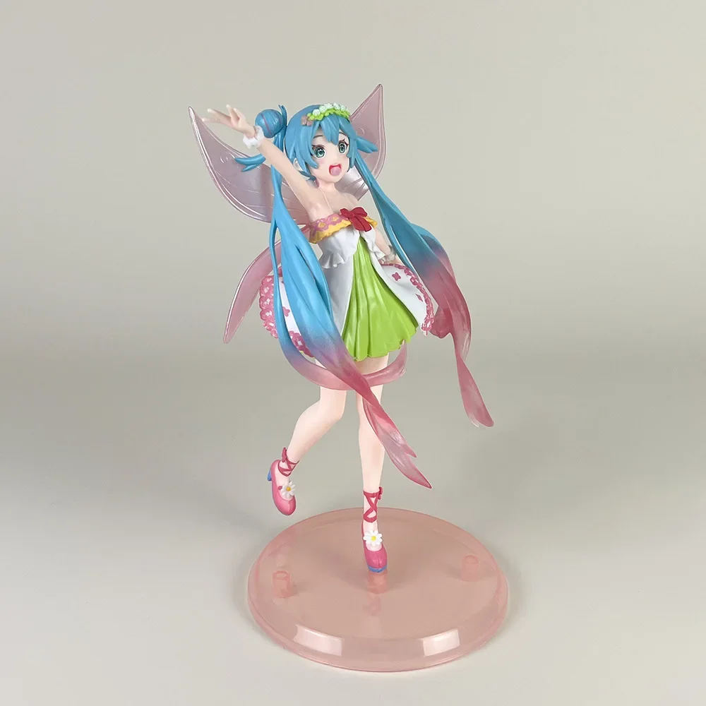 20cm Hatsune Miku Anime Girl Figures Cartoon Cherry Blossom Miku Butterfly Fairy Doll Mode Figurines Kids Toys Gifts Ornament