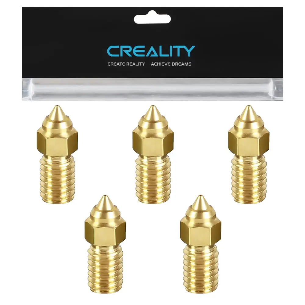 

Creality Ender 3 V3 SE Nozzles 5PCS,High-Speed Brass Nozzles, M6 Hotend Extruder Nozzle for Ender 5 S1, Ender 7 3D Printers