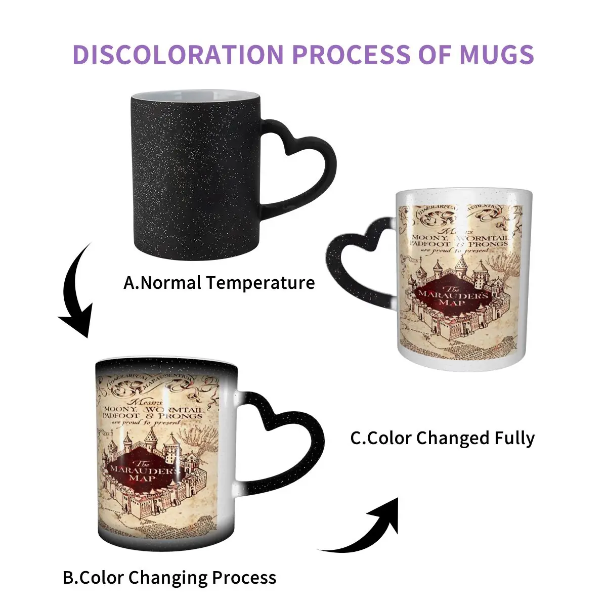 Marauders Magic Map Mug Funny Ceramic Coffee Cups Tea Mugs Milk Cup Drinkware Gifts for Woman Man