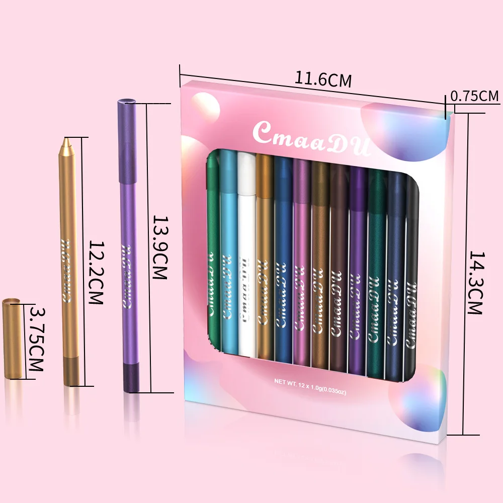 Ensemble de crayons Eyeliner imperméables, une combinaison de plusieurs couleurs, crée le maquillage parfait pour les yeux, fard à paupières multicolore scintillant