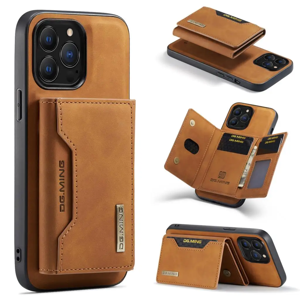 

DG.MING Magnetic Split Body Detachable Leather Wallet Phone Case For iPhone 15 14 13 11 12 Pro max X XS MAX XR 7 8 15 PLUS Cover