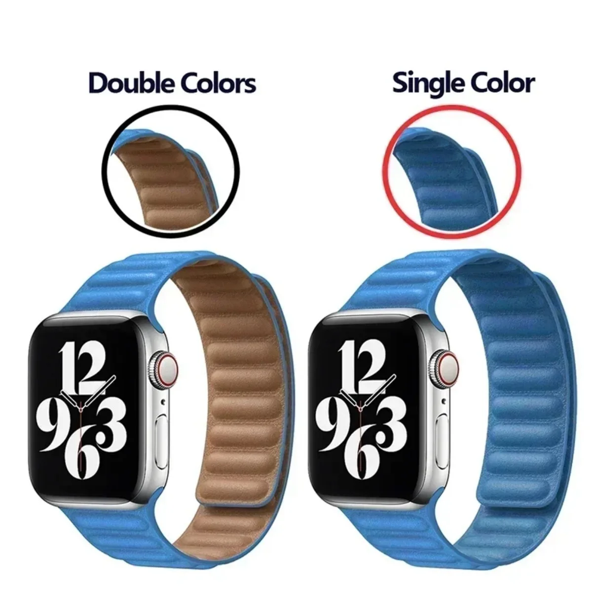 Leather Strap for Apple Watch Band 45mm 41mm 44mm 40mm Original Magnetic Loop Link Bracelet iWatch Ultar2 49 10 9 8 7 6 SE 42mm