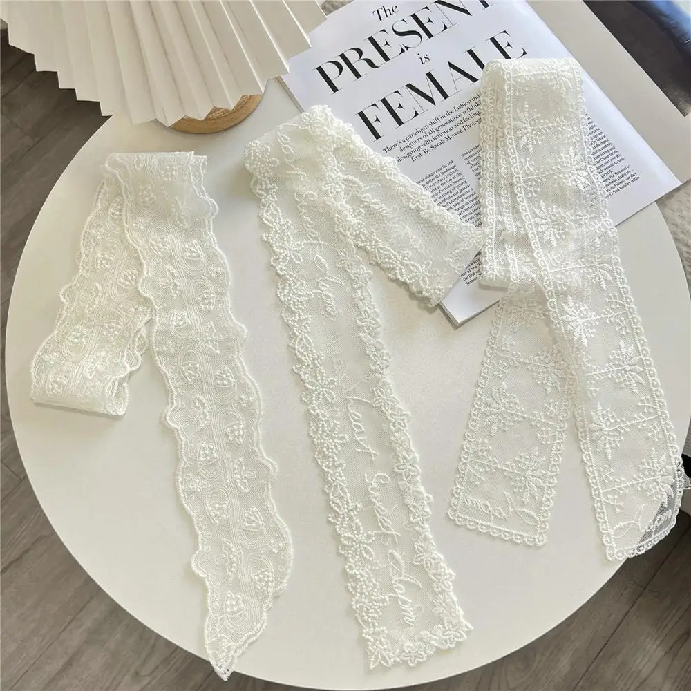 

Comfortable Elegant Lace Ribbon Scarf Soft Long Skinny Hair Band Multi-Purpose Designer Neckerchief for Women