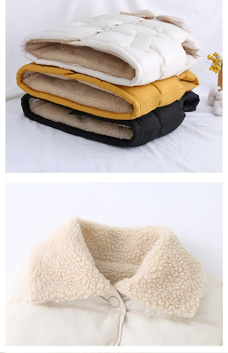 Baby-Weste Kinder-Oberteil Herbst Winter Einfarbig Lammfleece Dicke Baumwolle Ärmellose Weste Kleinkind Baumwolljacke dicke Ärmellose Weste – Detail 15
