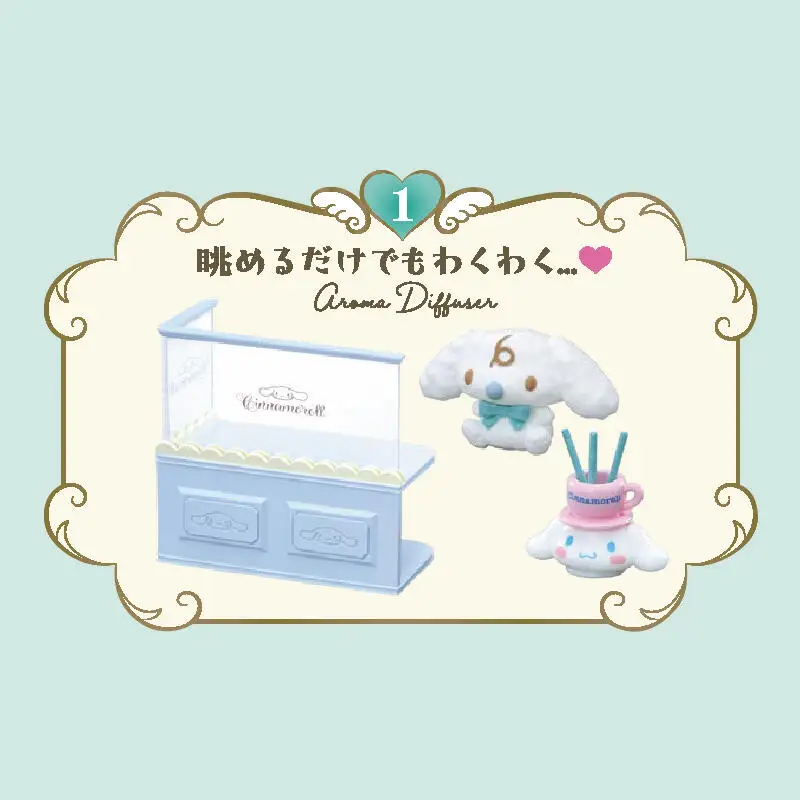 6 teile/satz Echte Re-Ment Sanrio Cinnamoroll Miniatur Szene von Fashion Store Anime Action Figur Modell Spielzeug Geschenk für Geburtstag