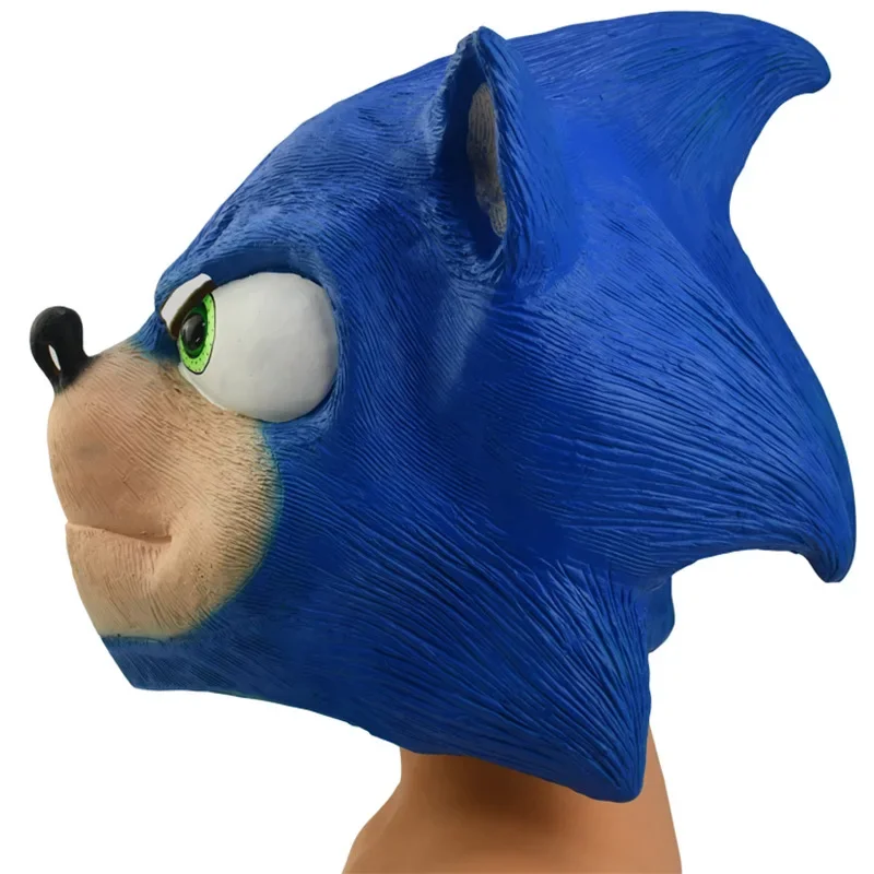 Sonic The Hedgehog Mask Anime Cosplay lateksowe nakrycie głowy Kawaii Cartoon kreatywny karnawał kostium imprezowy akcesoria zabawki prezenty dla