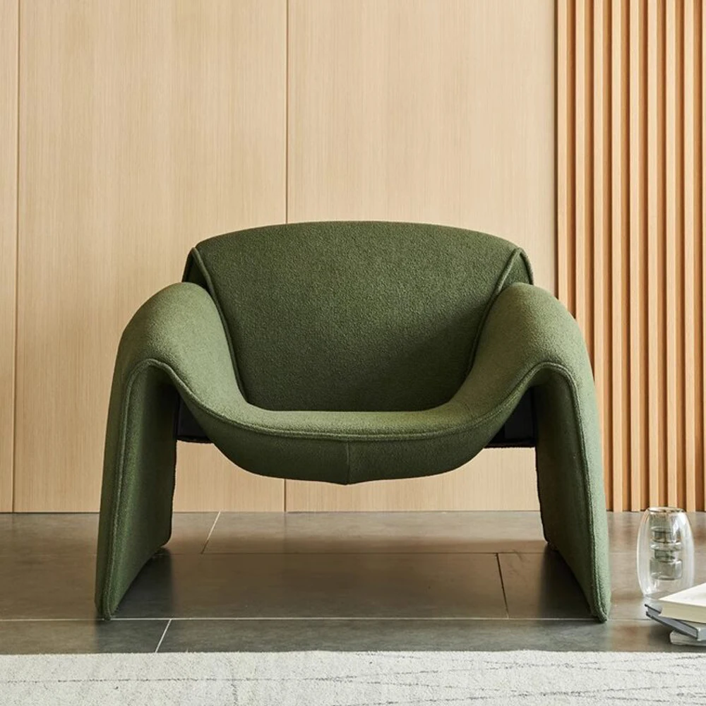 Green minimalist crab chair casual sofa single living room armchair creative M-word tiger chair lazy small apartment chair