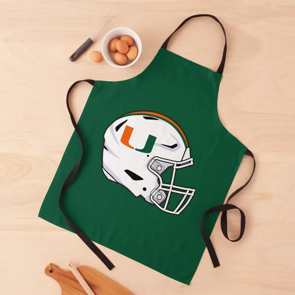 University of Miami Florida Football Helmet Apron professional hairdressing Kitchen Man Kitchen Front Apron