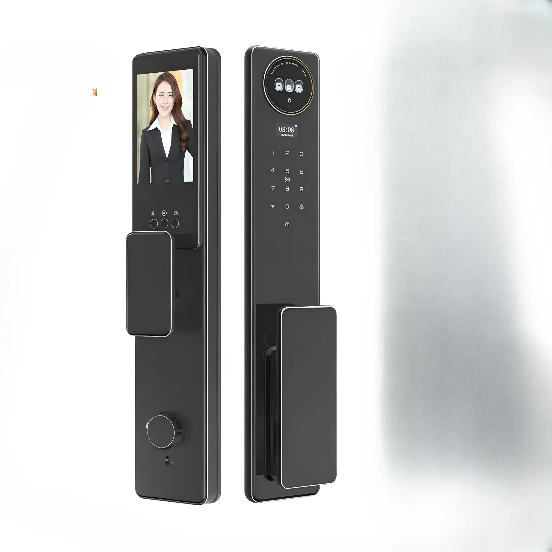 Smart Door Lock with 3D Face Recognition Digital Password Fingerprint Lock Aluminum Key Card Code Compatible