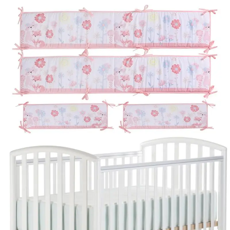 

Baby Crib Bumper Soft Cute Crib Guard Breathable Bed Bumper Crib Liner Safe Flexible For Homes Nursery Rooms Hospitals