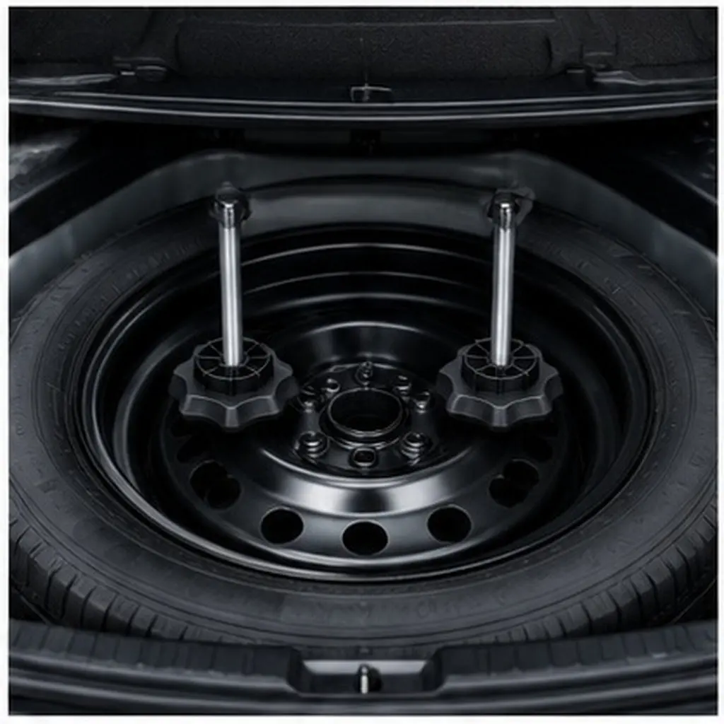 2Pcs Spare Tire Hold-Down Bolt Enhanced Safety Robust Universal Fitment Tire Mounting Hardware Anti-Theft Wheel Carrier Clamp