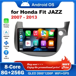 Wireless Carplay 10 '' for Honda Fit JAZZ 2007 - 2013 Android OS Car Audio Multimedia Player DSP Stereo QLED Screen 4G GPS WiFi