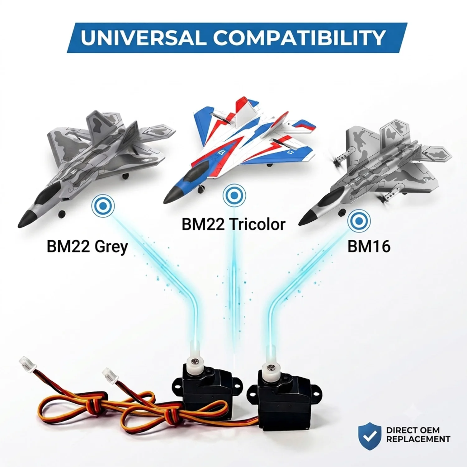 2 PCS 2G Digital Servo with Servo Arm Compatible F22 Fighter RC Plane(BM22/BM16) - F22 RC Airplane Accessories Sets