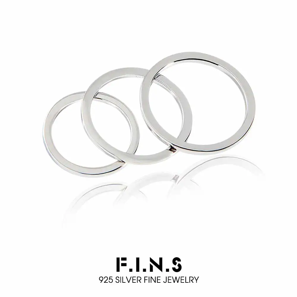 

F.I.N.S Minimalist 925 Sterling Silver Ring Flat Smooth Plain Stackable Index Mid Finger Engagement Fine Jewelry Accessories