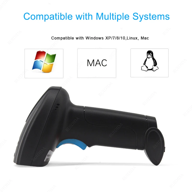 Scanner di codici a barre cablato con supporto o Scanner di codici qr Wireless con supporto o lettore Bluetooth portatile Bar portatile PDF417 DM