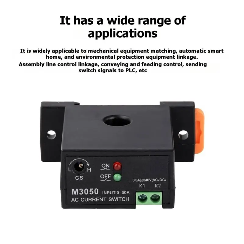 Reliable-Current Sensing Switch AC Current Sensing Switch 0.2A-30A Induction Relay For Overcurrent Protection Monitoring,Current