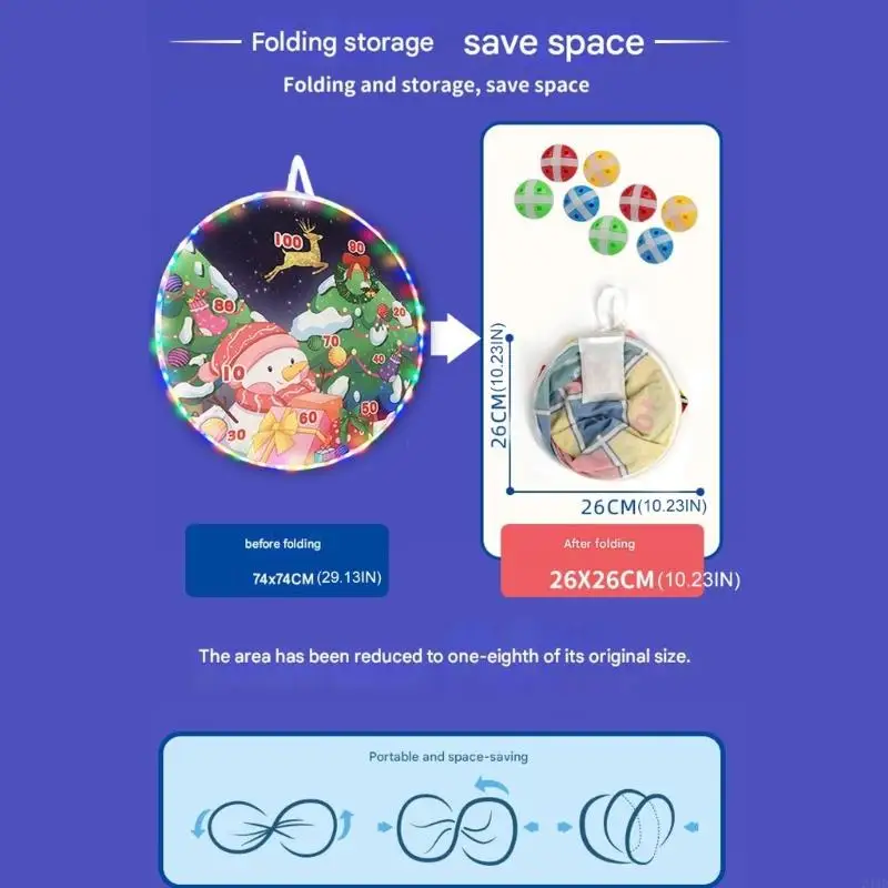 هدية عيد الميلاد للأطفال: لوحة لعب الكرة اللاصقة المضيئة لعبة رمي عيد الميلاد العائلية 24BD #3